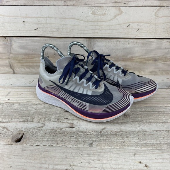 Nik Shoes Womens 6 Gray Zoom Fly SP Running Purple Orange AA3172-500 Athletic - Picture 1 of 16